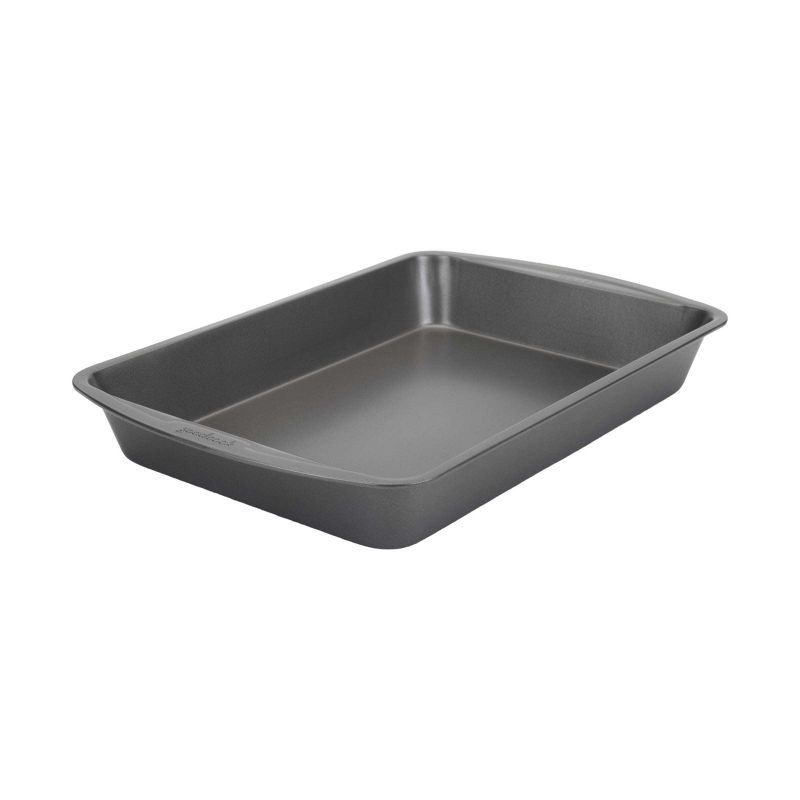 slide 3 of 7, GoodCook 9"x13" Nonstick Steel Ready Rectangle Cake Pan Gray: Dishwasher-Safe Lasagna Baking Pan, Lifetime Warranty, 1 ct