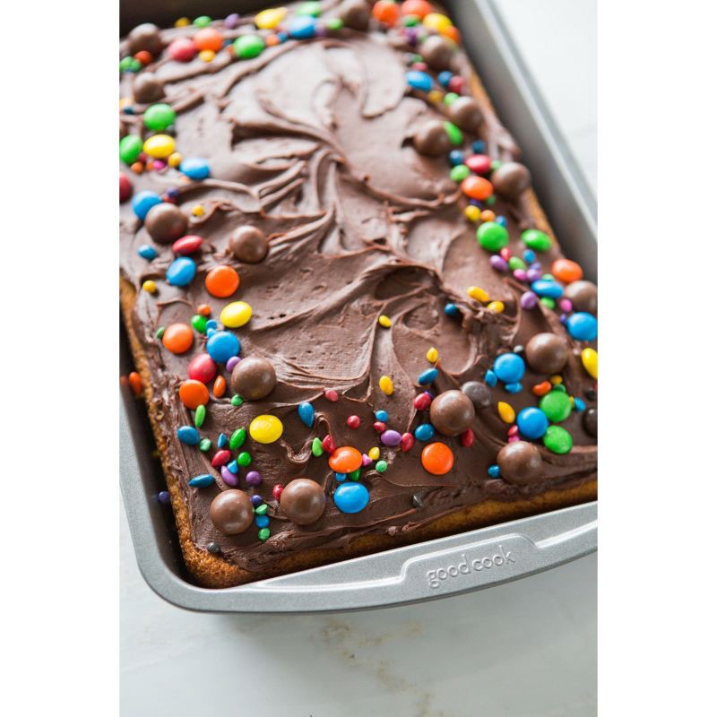 slide 5 of 7, GoodCook 9"x13" Nonstick Steel Ready Rectangle Cake Pan Gray: Dishwasher-Safe Lasagna Baking Pan, Lifetime Warranty, 1 ct