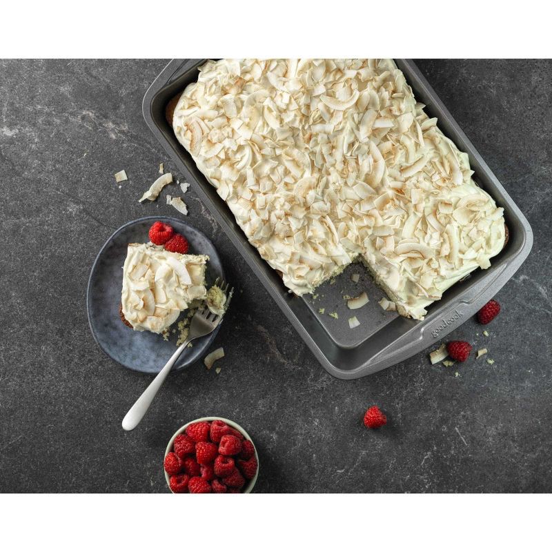slide 6 of 7, GoodCook 9"x13" Nonstick Steel Ready Rectangle Cake Pan Gray: Dishwasher-Safe Lasagna Baking Pan, Lifetime Warranty, 1 ct