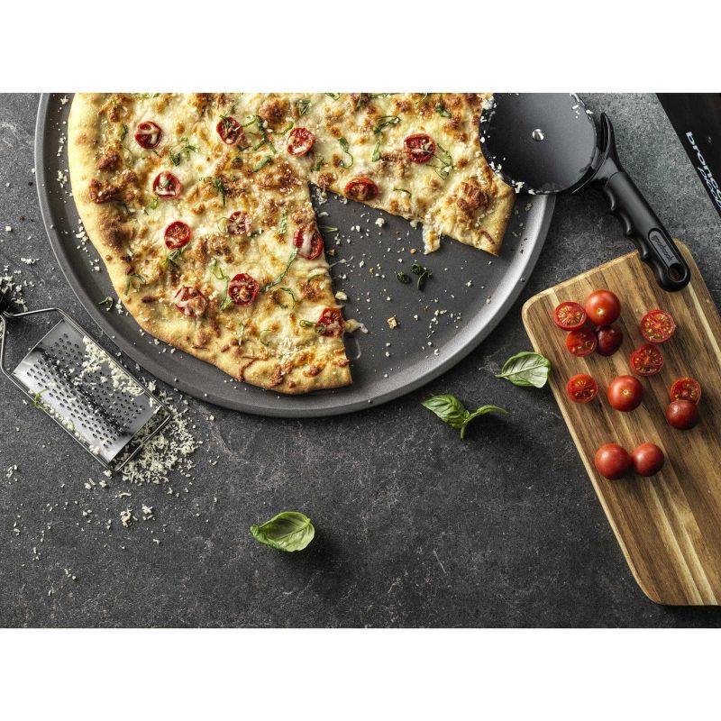 slide 5 of 6, GoodCook 16" Nonstick Steel Ready Pizza Pan with Guides Gray, 1 ct
