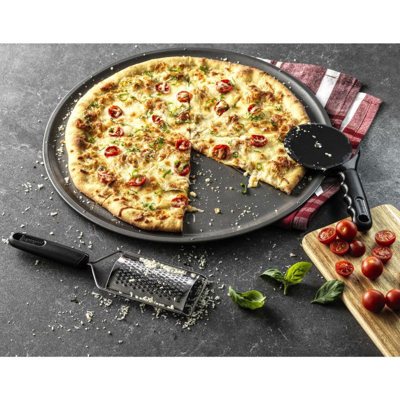 slide 6 of 6, GoodCook 16" Nonstick Steel Ready Pizza Pan with Guides Gray, 1 ct