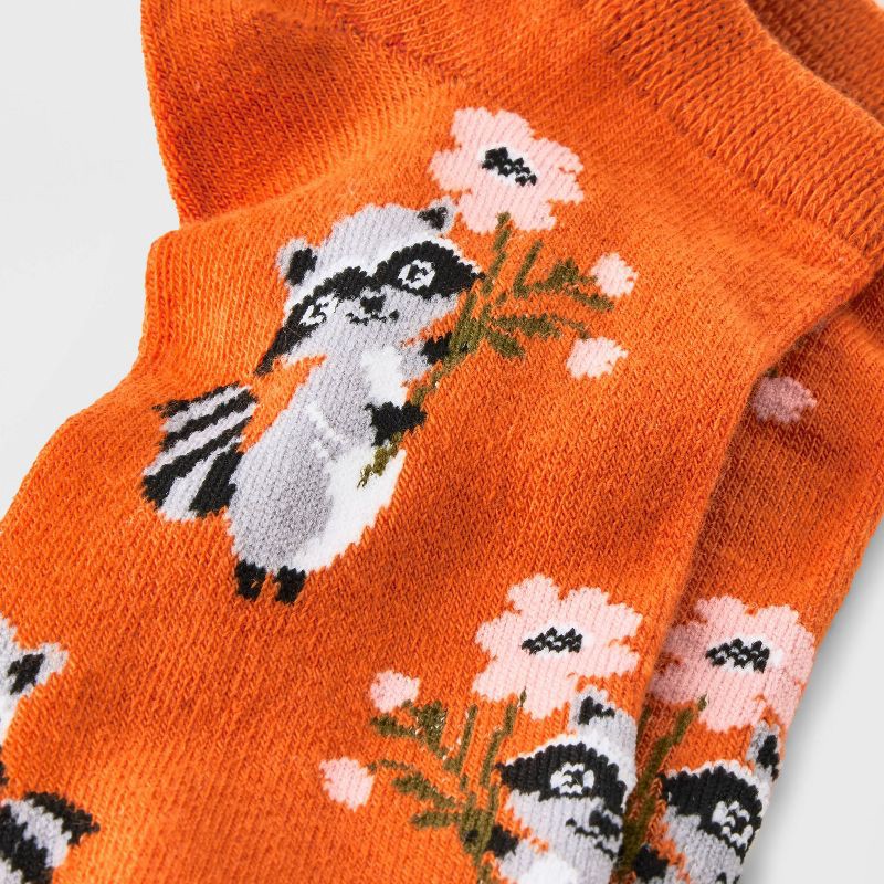 slide 2 of 2, Women's Raccoons Low Cut Socks - Orange 4-10: Knit Lightweight Ankle Apparel, 1 ct