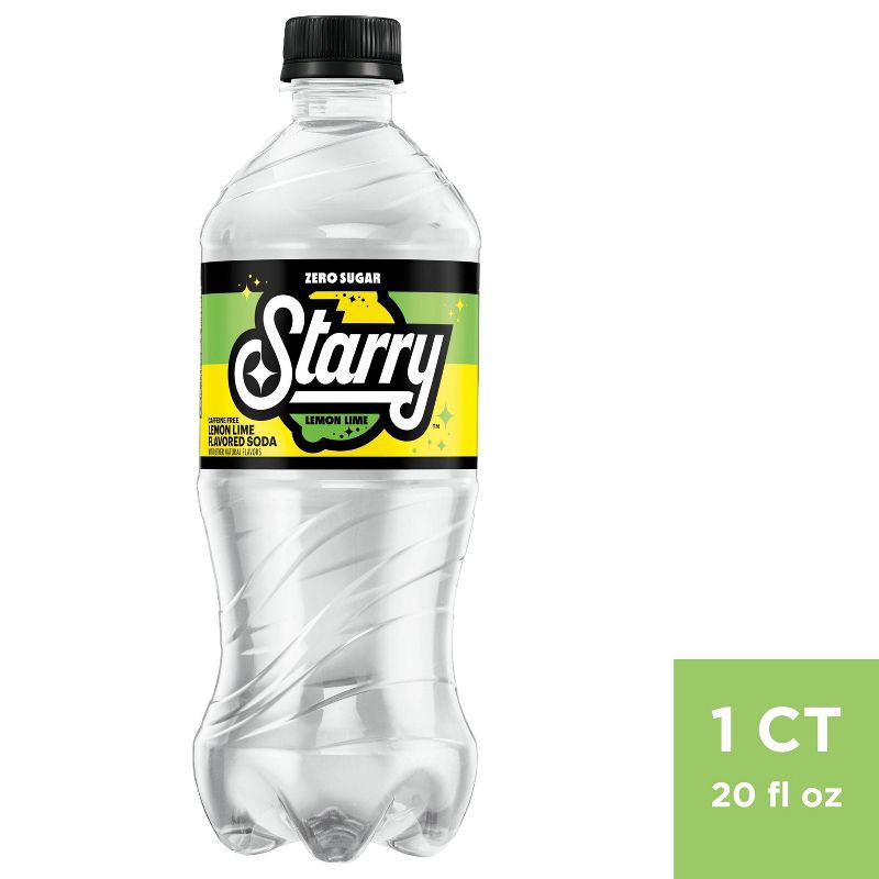 slide 1 of 4, Starry Zero Lemon Lime Soda - 20 fl oz Bottle, 20 fl oz