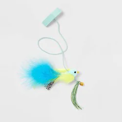 Hanging Teaser Bird with Bells Cat Toy - Blue - Boots & Barkley™