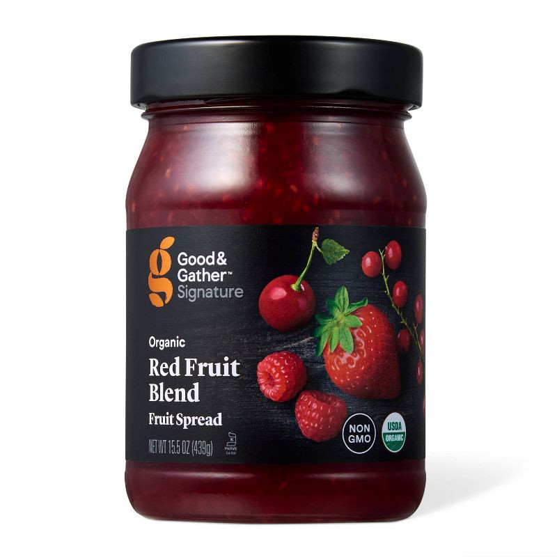 slide 1 of 4, Signature Organic Red Fruit Blend Fruit Spread - 15.5oz - Good & Gather™, 15.5 oz