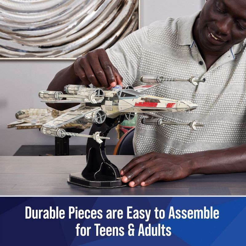 slide 4 of 10, 4D BUILD - Star Wars T-65 X-Wing Starfighter Model Kit Puzzle 160pc, 160 ct