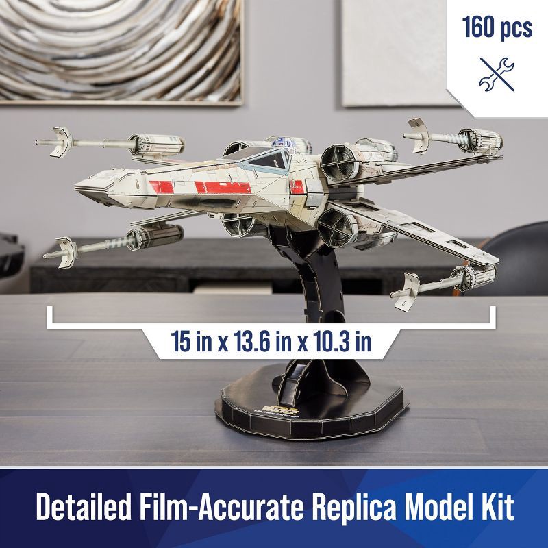 slide 10 of 10, 4D BUILD - Star Wars T-65 X-Wing Starfighter Model Kit Puzzle 160pc, 160 ct