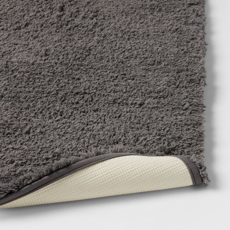 slide 4 of 4, 24"x60" Spa Plush Bath Rug Dark Gray - Threshold™, 1 ct
