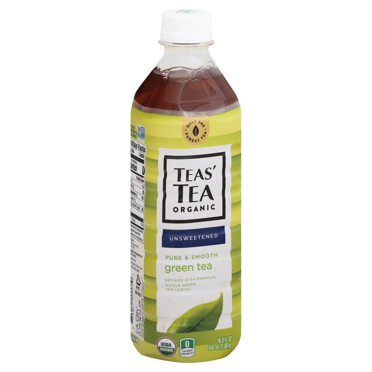 slide 3 of 9, Teas' Tea Organic Unsweetened Pure & Smooth Unsweetened Green Tea 16.9 oz, 16.9 oz