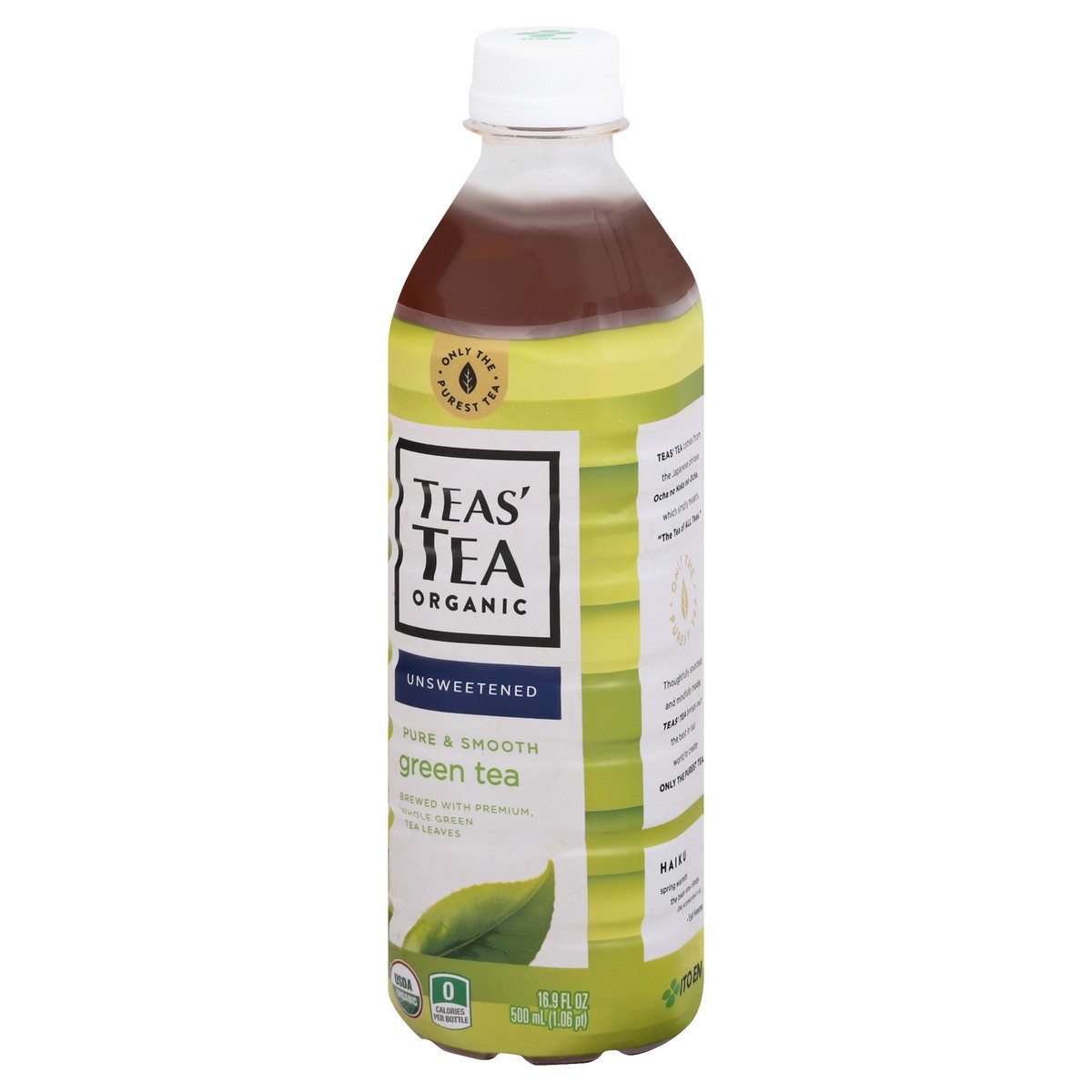slide 2 of 9, Teas' Tea Organic Unsweetened Pure & Smooth Unsweetened Green Tea 16.9 oz, 16.9 oz