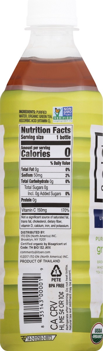 slide 7 of 9, Teas' Tea Organic Unsweetened Pure & Smooth Unsweetened Green Tea 16.9 oz, 16.9 oz