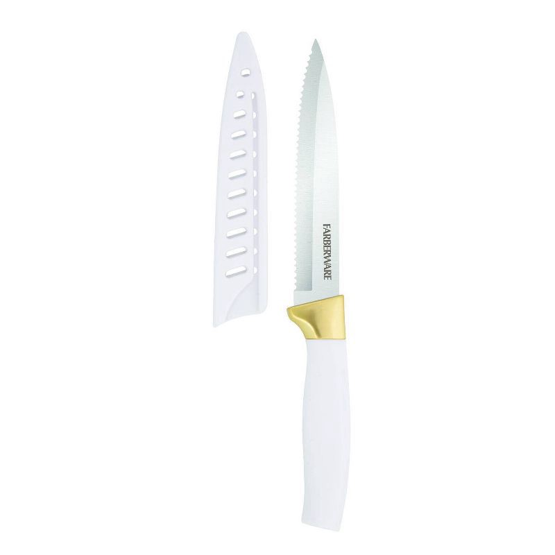 slide 5 of 9, Farberware 12pc Cutlery Set White/Gold, 12 ct
