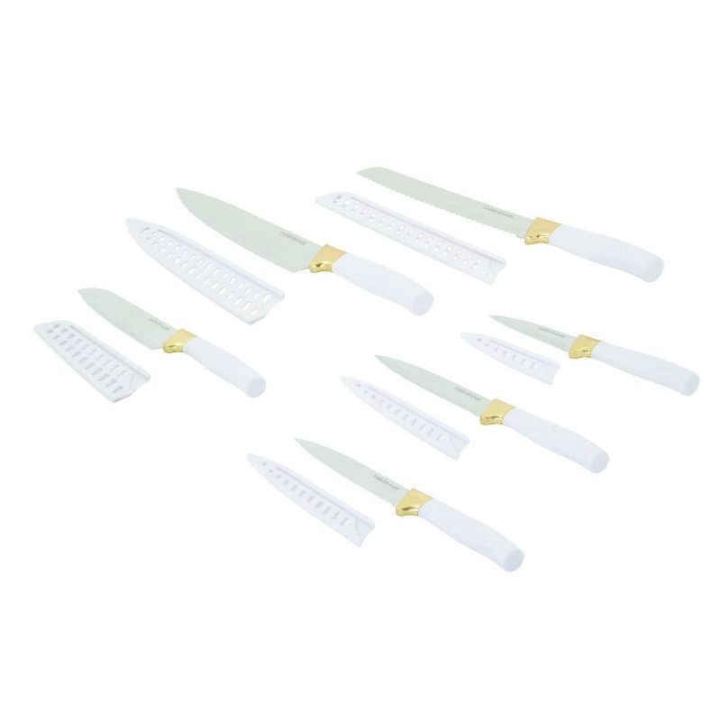 slide 8 of 9, Farberware 12pc Cutlery Set White/Gold, 12 ct