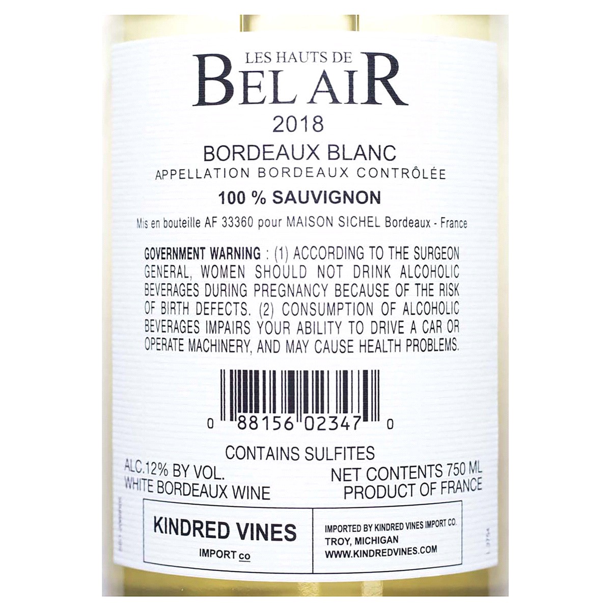 slide 2 of 2, Chateau Hauts Belair Blanc, 750 ml