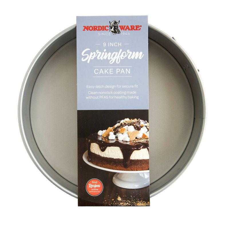 slide 4 of 7, Nordic Ware 9" Carbon Steel Spring Form Pan Blue: Nonstick Cheesecake Pan, 9 Inch, Hand Wash, Oven-Safe, 5-Year Warranty, 1 ct