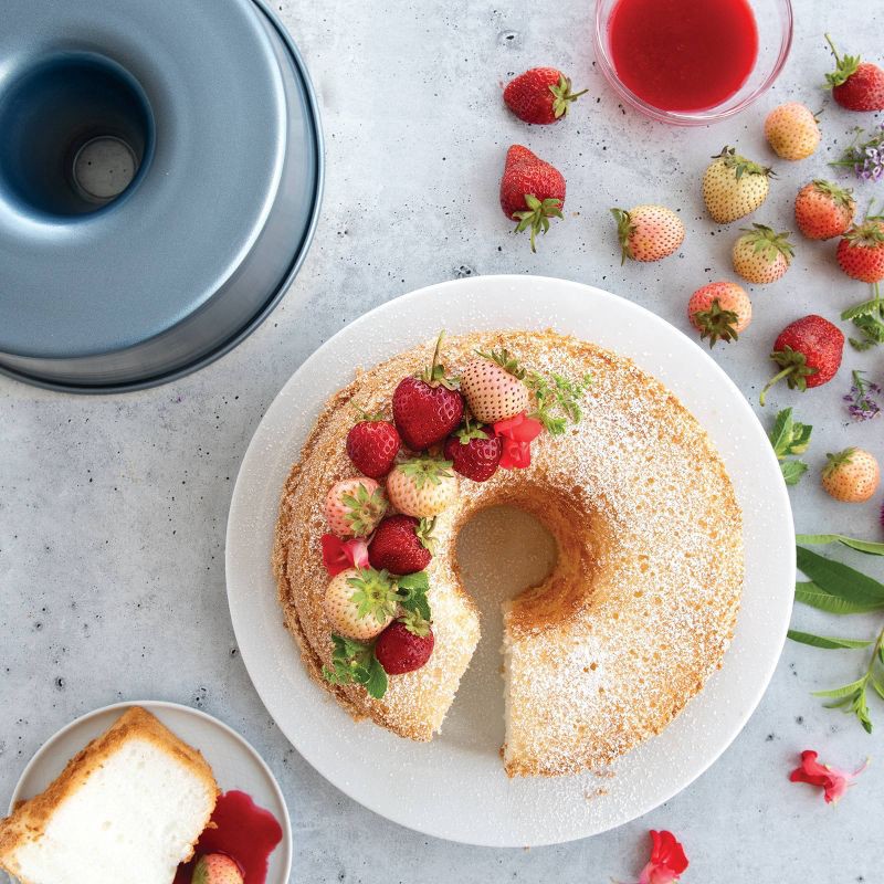 slide 5 of 6, Nordic Ware Aluminum Angel Food Cake Pan Blue: Nonstick Tube Baking Pan, 16 Cup Capacity, Hand Wash, Oven-Safe, 1 ct