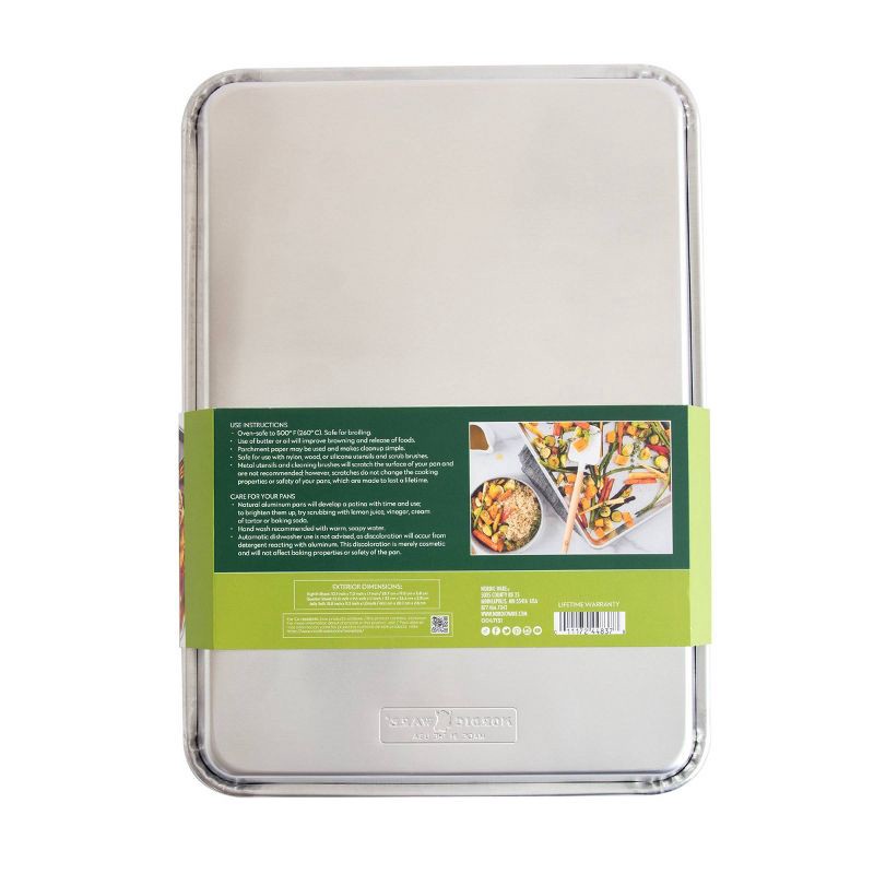 slide 8 of 9, Nordic Ware Naturals 3pc Aluminum Jelly Quarter Eighth Set Silver: Baking & Cookie Sheet Bakeware, Hand Wash, Oven-Safe, 3 ct