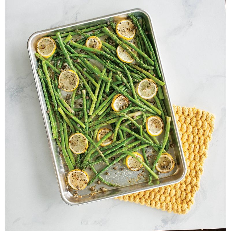 slide 4 of 9, Nordic Ware Naturals 3pc Aluminum Jelly Quarter Eighth Set Silver: Baking & Cookie Sheet Bakeware, Hand Wash, Oven-Safe, 3 ct