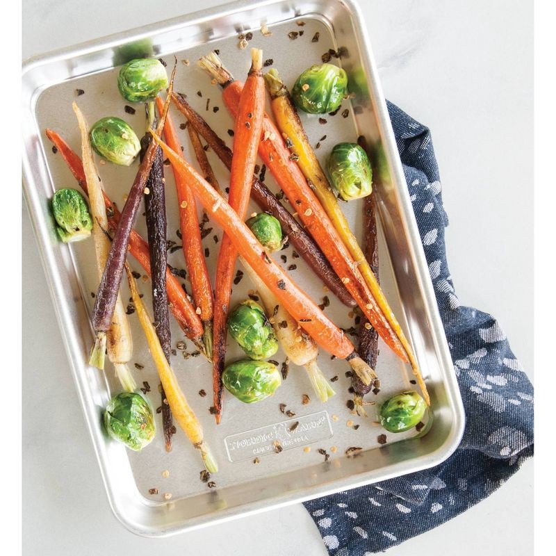 slide 3 of 9, Nordic Ware Naturals 3pc Aluminum Jelly Quarter Eighth Set Silver: Baking & Cookie Sheet Bakeware, Hand Wash, Oven-Safe, 3 ct