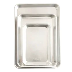 Nordic Ware Naturals 3pc Aluminum Jelly Quarter Eighth Set Silver: Baking & Cookie Sheet Bakeware, Hand Wash, Oven-Safe