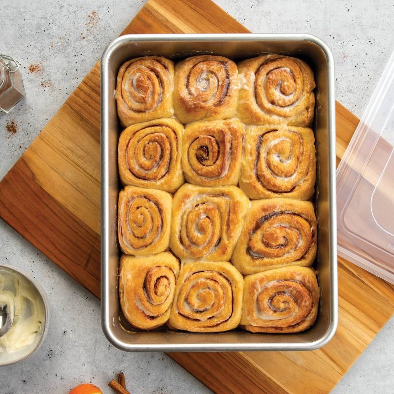 slide 4 of 8, Nordic Ware 9"x13" Aluminum Pan with Lid Silver: Rectangle Bakeware Set, Hand Wash, Oven-Safe, Lifetime Warranty, 1 ct