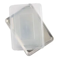 Nordic Ware 9"x13" Aluminum Pan with Lid Silver: Rectangle Bakeware Set, Hand Wash, Oven-Safe, Lifetime Warranty