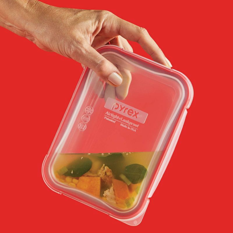 slide 3 of 5, Pyrex Freshlock 2pc Glass Value Pack Rectangle Baking Dish Red: Freezer & Microwave Safe, 16 Volume, 2 Year Warranty, 2 ct