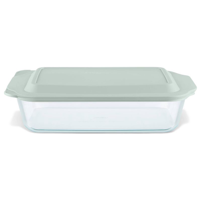 slide 1 of 5, Pyrex 9"x13" Glass Deep Casserole Dish with Lid Sage Green: 5 Qt Baking Dish, Dishwasher & Microwave Safe, 5 qt