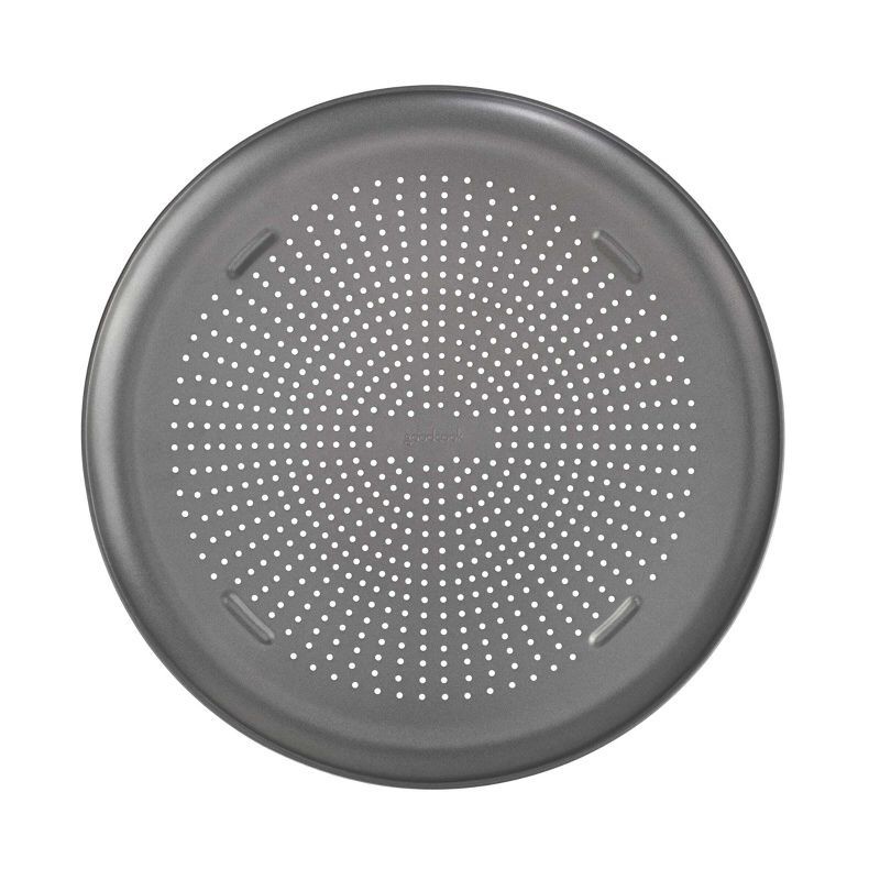 slide 1 of 9, GoodCook 15.75" Large Nonstick Carbon Steel Ready Air Perfect Pizza Pan Gray: Round Oven Tray, Dishwasher-Safe, 1 ct