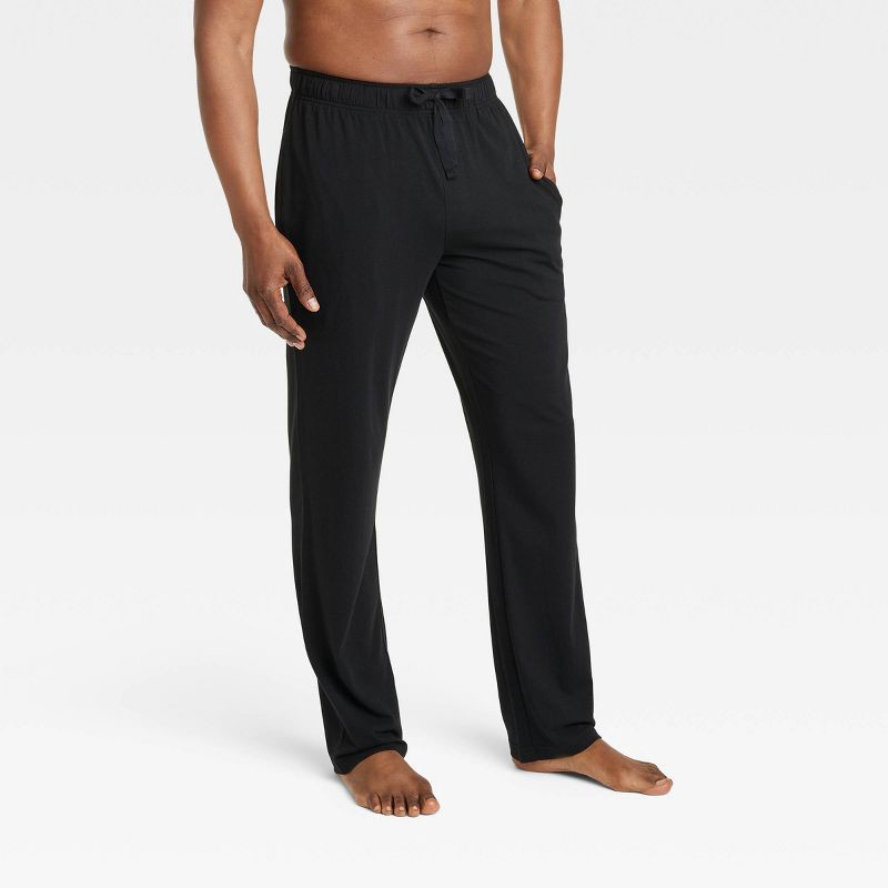 slide 1 of 2, Men's Cotton Modal Knit Pajama Pants - Goodfellow & Co™ Black XL, 1 ct
