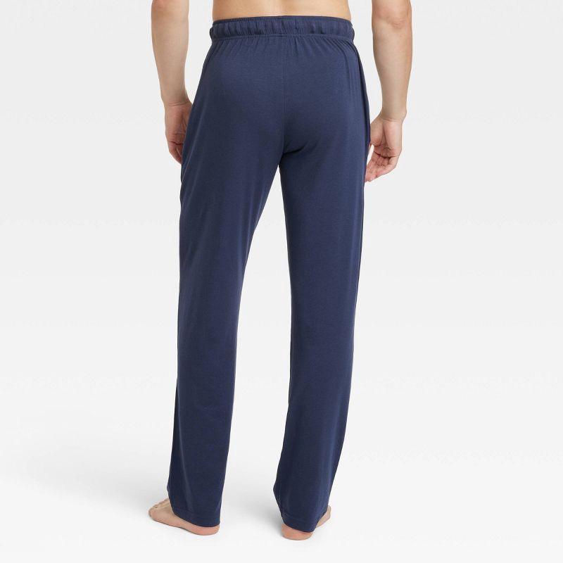 slide 2 of 2, Men's Cotton Modal Knit Pajama Pants - Goodfellow & Co™ Navy Blue M: Elastic Waistband, 1 ct