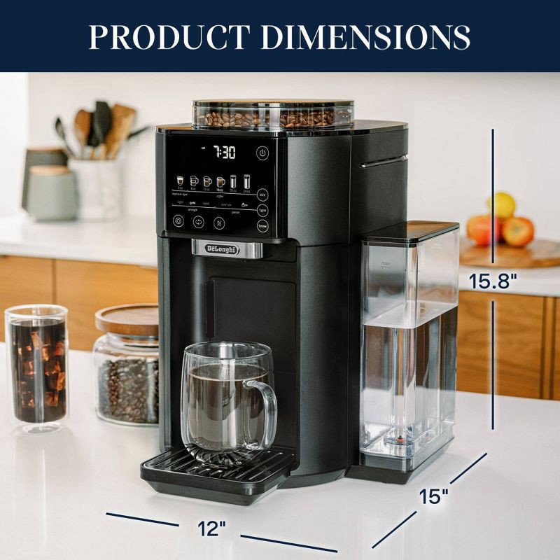 slide 8 of 10, DeLonghi De'Longhi TrueBrew Automatic Coffee Maker with Bean Extract Technology - Black Matte, 1 ct
