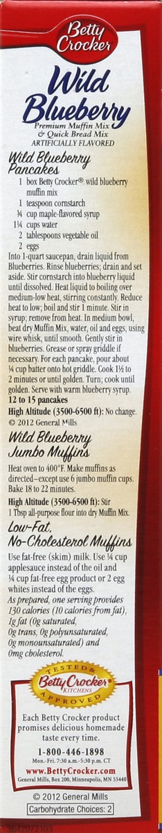 slide 2 of 4, Betty Crocker Wild Blueberry Muffin & Bread Mix, 18.25 oz