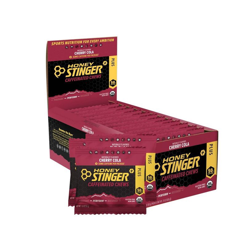 slide 2 of 5, Honey Stinger Organic Caffeinated Cherry Cola Chews: Energy, Sports Performance, Endurance, 1 ct