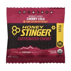 Honey Stinger Organic Caffeinated Cherry Cola Chews: Nutrition Gels & Energy Chews, 1.8 oz, Ready to Eat