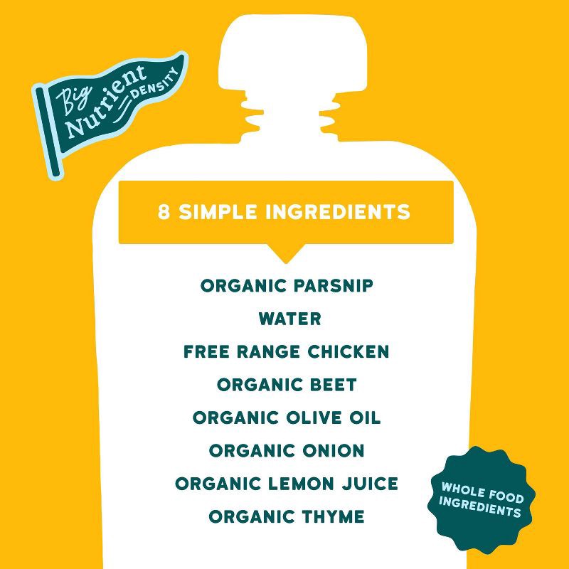slide 6 of 8, Serenity Kids Free Range Chicken and Thyme with Organic Parsnip and Beet Baby Food Pouch - 3.5oz, 3.5 oz