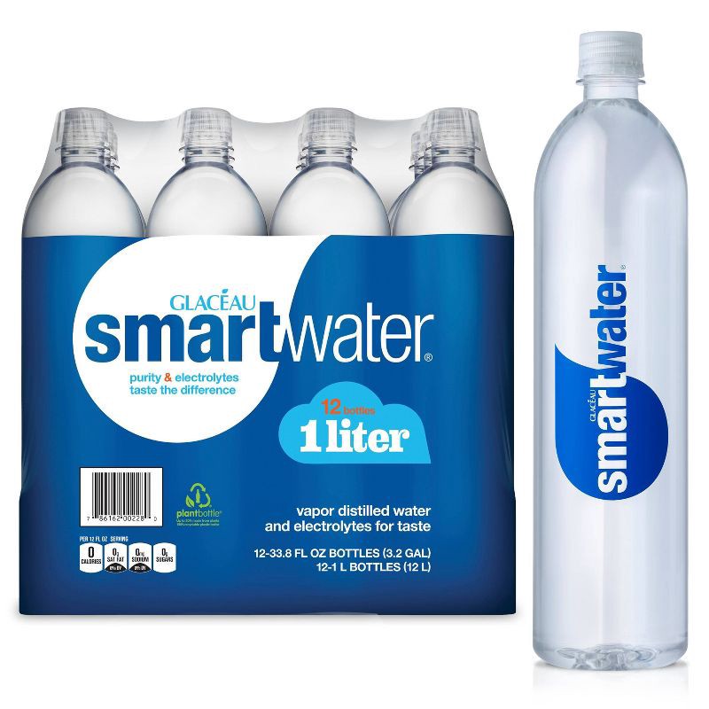 slide 2 of 10, Smartwater - 12pk/1L Bottles, 12 ct; 1 liter