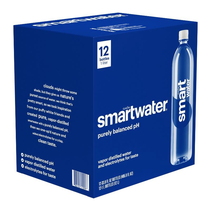 slide 8 of 10, Smartwater - 12pk/1L Bottles, 12 ct; 1 liter