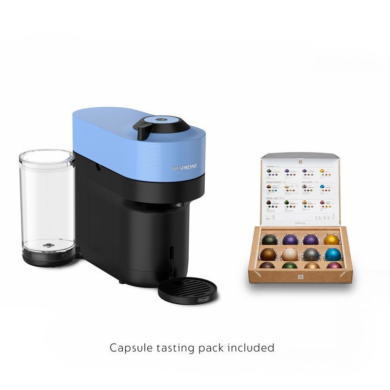 slide 4 of 9, Nespresso Vertuo Pop+ Coffee and Espresso Maker by De'Longhi, Pacific Blue: Removable Reservoir, 12 Capsules Included, 12 ct