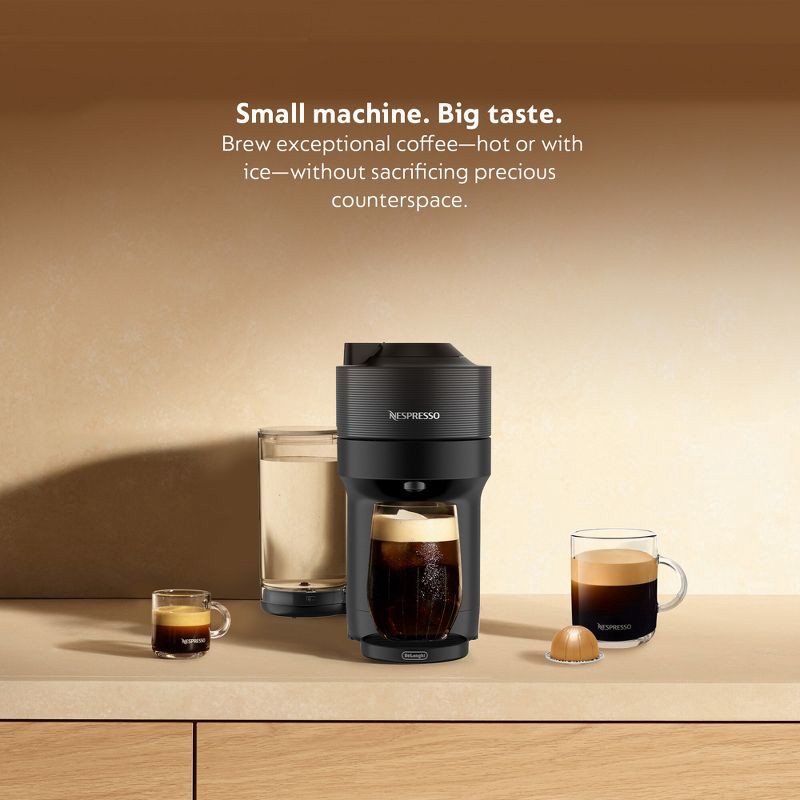 slide 2 of 10, Nespresso Vertuo Pop+ Coffee and Espresso Maker by De'Longhi, Liquorice Black: Nespresso Machine with 12 Pods, Auto Shut-Off, 1 ct