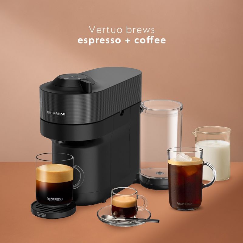 slide 3 of 10, Nespresso Vertuo Pop+ Coffee and Espresso Maker by De'Longhi, Liquorice Black: Nespresso Machine with 12 Pods, Auto Shut-Off, 1 ct