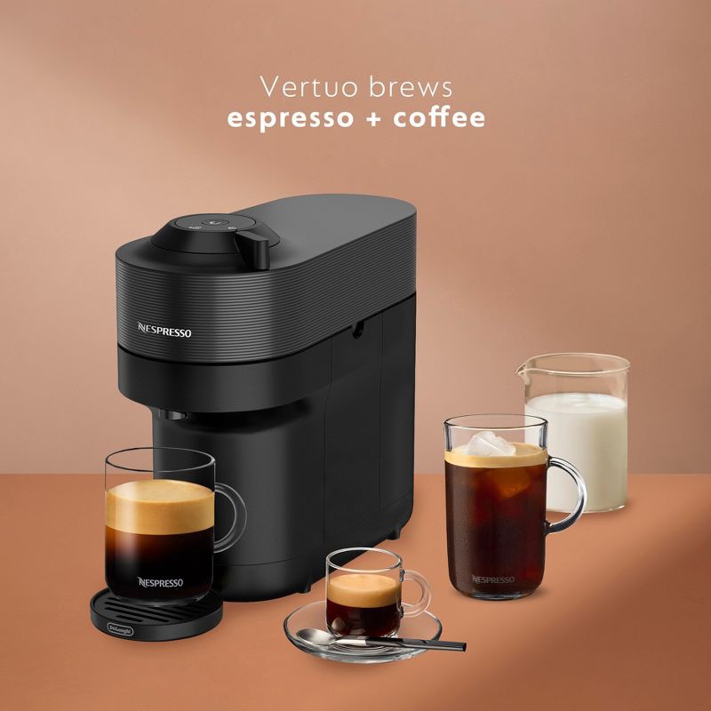 slide 4 of 10, Nespresso Vertuo Pop+ Coffee and Espresso Maker by De'Longhi, Liquorice Black: Nespresso Machine with 12 Pods, Auto Shut-Off, 1 ct