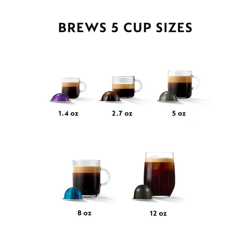 slide 5 of 10, Nespresso Vertuo Pop+ Coffee and Espresso Maker by De'Longhi, Liquorice Black: Nespresso Machine with 12 Pods, Auto Shut-Off, 1 ct