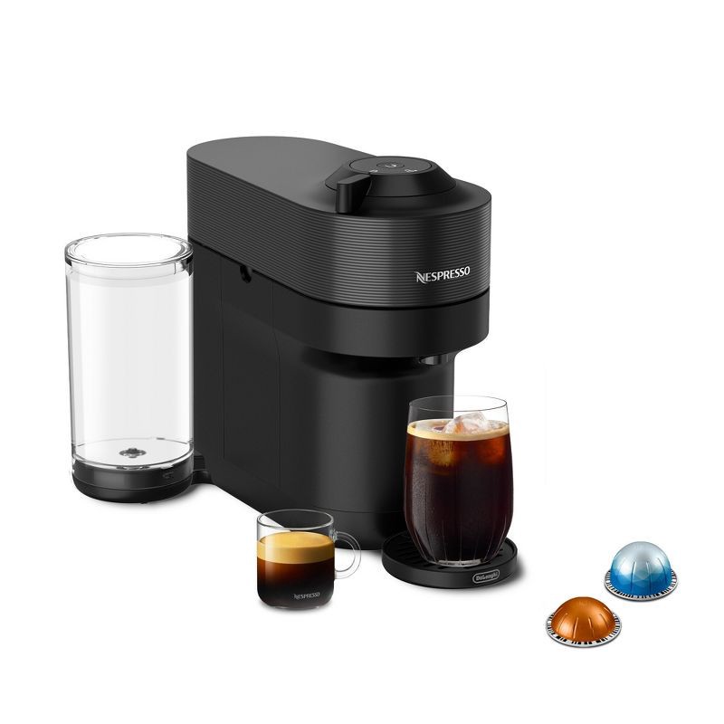 slide 1 of 10, Nespresso Vertuo Pop+ Coffee and Espresso Maker by De'Longhi, Liquorice Black: Nespresso Machine with 12 Pods, Auto Shut-Off, 1 ct