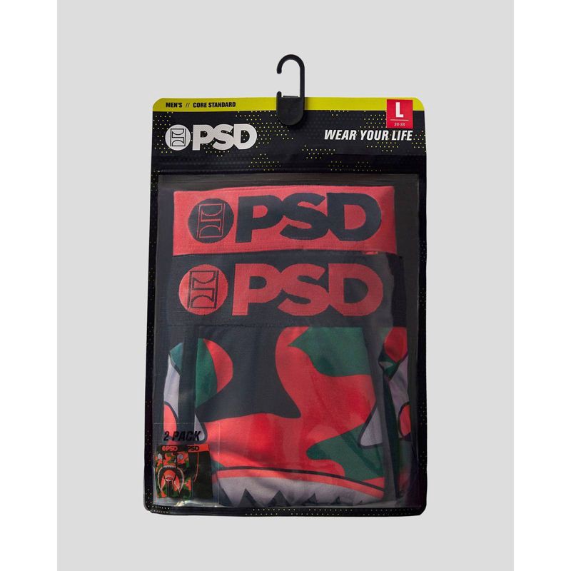 Psd Men's Warface Print Boxer Briefs 2pk - Dark Green/red/black : Target