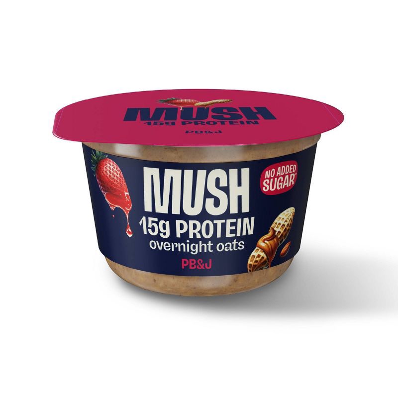 slide 2 of 5, MUSH Peanut Butter & Jelly Gluten Free Overnight Oats - 5.5oz, 5.5 oz