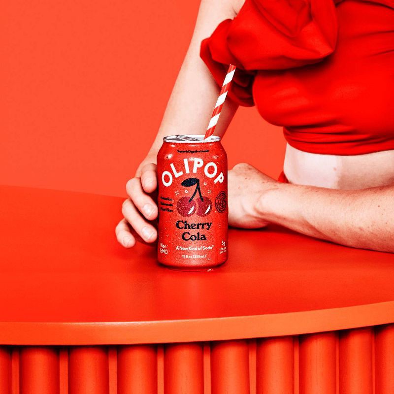 slide 5 of 7, OLIPOP Cherry Cola Prebiotic Soda - 4ct/12 fl oz Cans, 4 ct; 12 fl oz