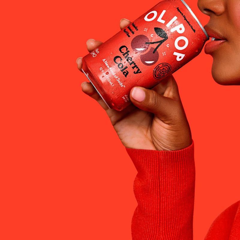 slide 7 of 7, OLIPOP Cherry Cola Prebiotic Soda - 4ct/12 fl oz Cans, 4 ct; 12 fl oz