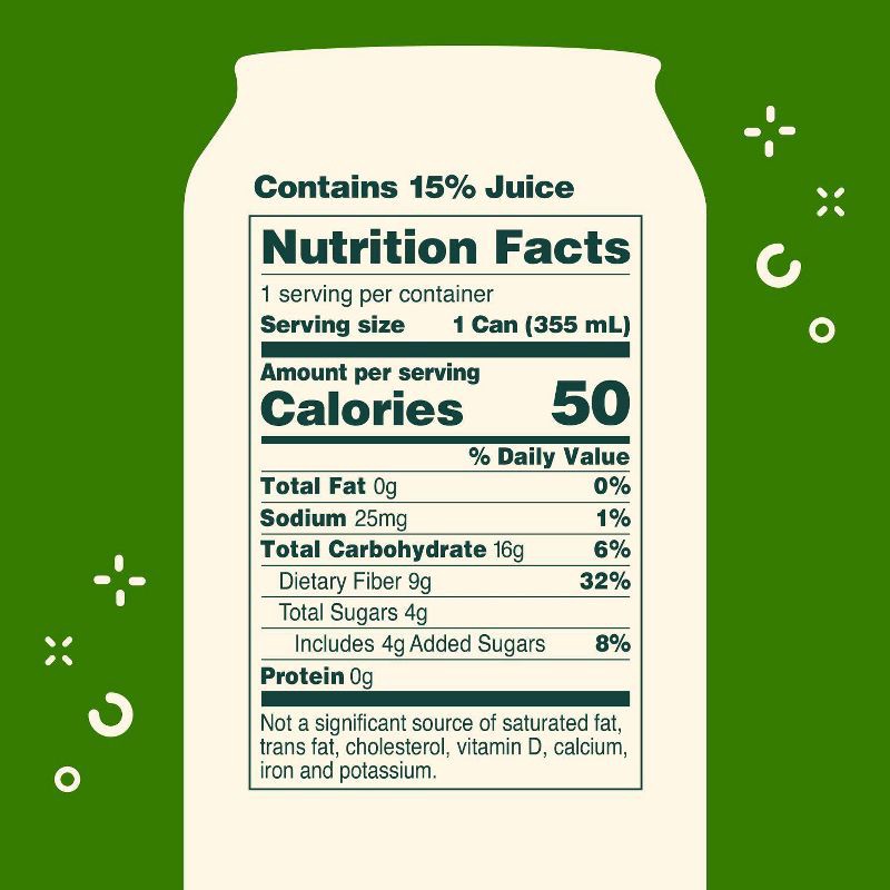 slide 3 of 6, OLIPOP Lemon Lime Prebiotic Soda - 12 fl oz Can, 12 fl oz