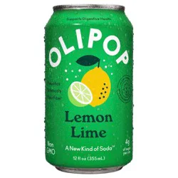 OLIPOP Lemon Lime Prebiotic Soda - 12 fl oz Can